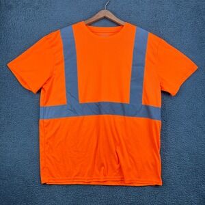 Arctic Quest Mens XL Orange High Visibility Reflective Safety Work T-Shirt